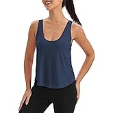 Mippo Workout Tops for Women Cropped Sleeveless Tank Tops Scoop Neck Athletic Yoga Gym Shirts Loose Fit
