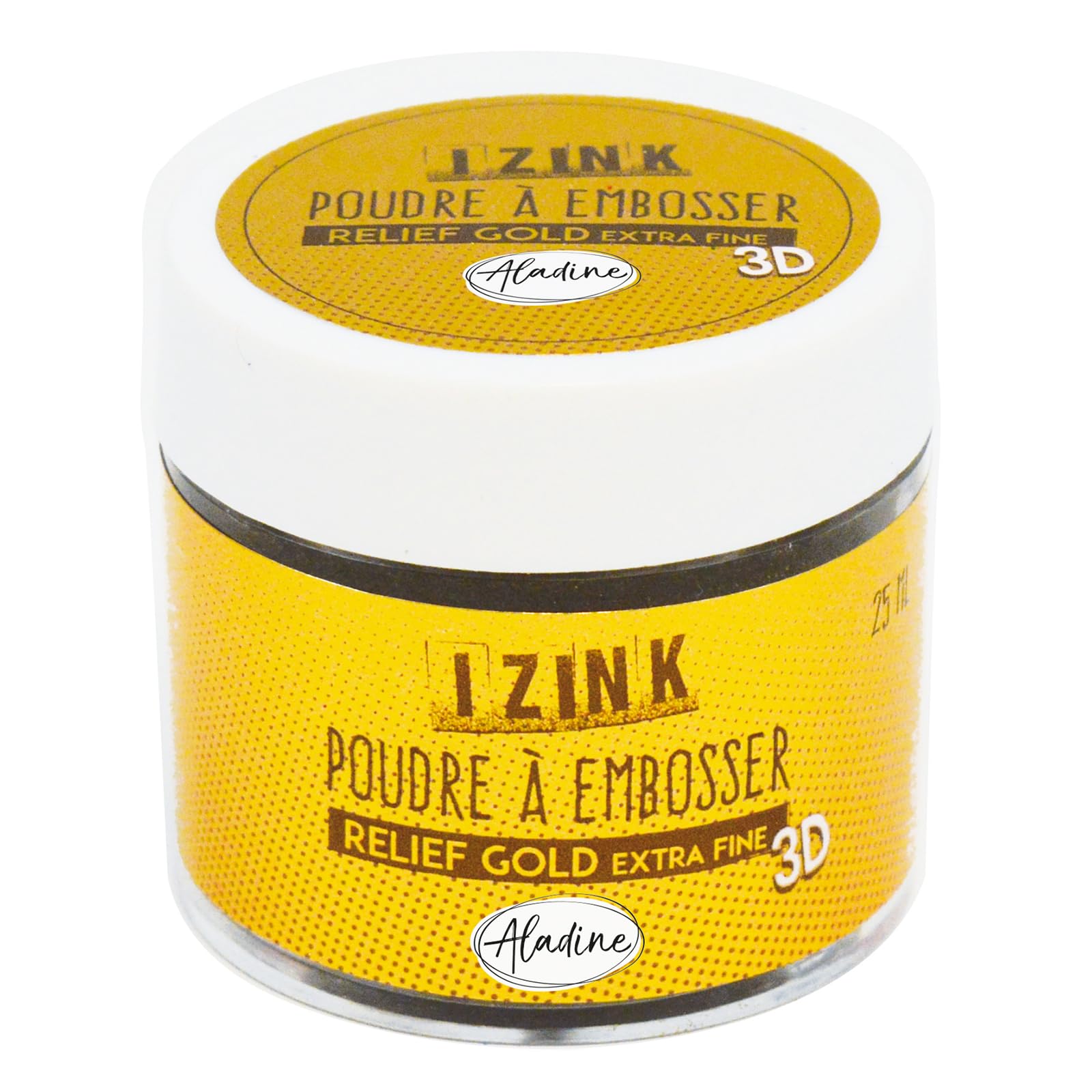 Aladine - Izink Gold Extra Fine Embossing Powder - Embossing - 3D Volume Effect for Scrapbooking and Creative Cartery - Extra Gold Colour Relief Scrap - 25 ml jar
