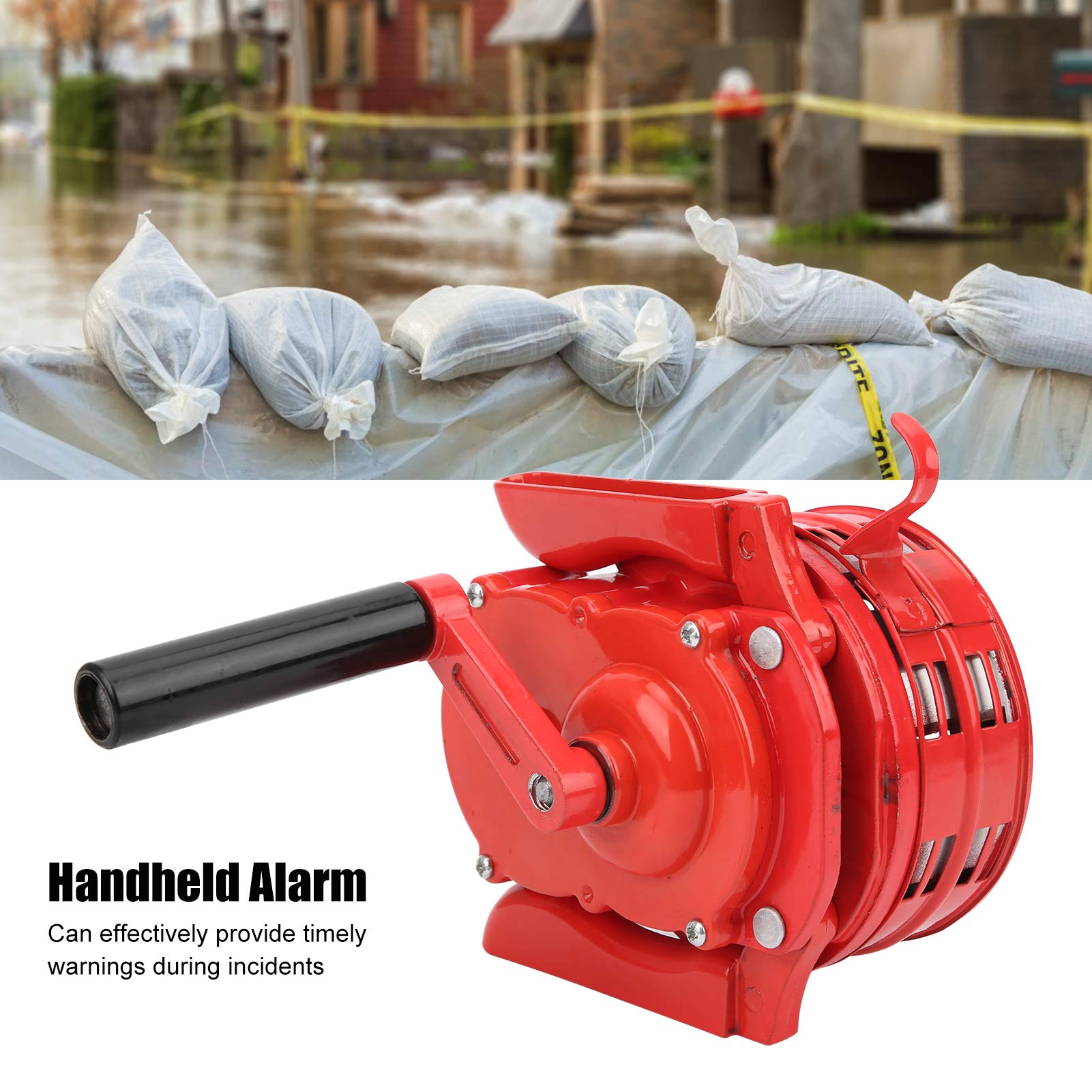 Hand Crank Alarm Air Raid Horn Manual Operated Siren Horn Handheld Fire Alarm Warning Construction Air Horn 120DB