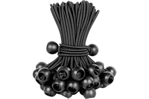 KINZOMOR Ball Bungee Cords 6 Inch Bungee Cord with Balls, 50 PCS Heavy Duty Bungie Cord Balls Canopy Tarp Tie Down Bungee Balls for Camping, Shelter,Cargo,Tent Poles UV Resistant
