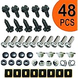 ZXFOOG Stainless Steel License Plate Screws - Black Anti-Rust Car Board Fasteners for License Plates, Frame, Hood and Black S
