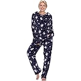 Istylish Fleece Pajamas For Women 2 Piece PJ Set Long Sleeve Women's Printed Sleepwear