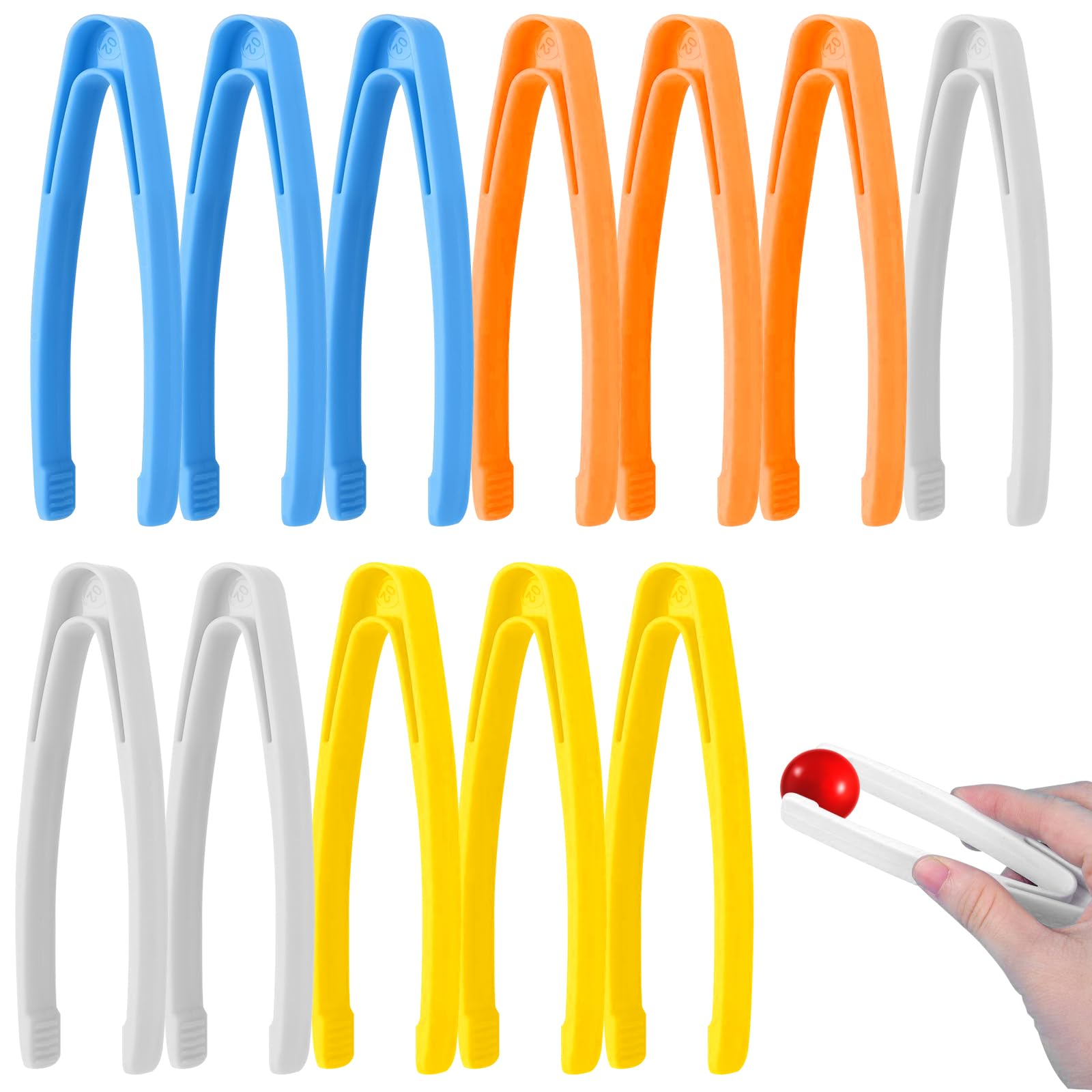 Cosysparks Jumbo Tweezers for Children, 12 Pcs Kids Tweezers Colorful Plastic Tweezers for Kids Toy Tweezers for Fine Motor Skills Childrens Tweezers for Sorting & Counting DIY Craft