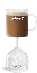 BigMouth Inc. Before &amp; After 5 Coffee &amp; Wine Glass, Reversable Cup, Funny Novelty Dual Wine Glass and Coffee Cup