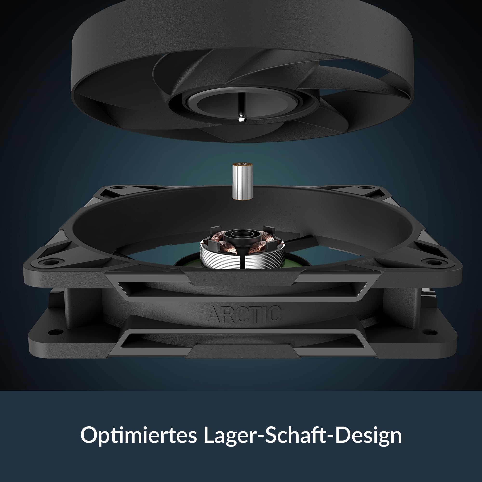 ARCTIC P12 Pro PST (5 Stück) - Leistungsstarker Premium PC Lüfter, 120 mm PWM Case Fan mit Y-Kabelsplitter, Gehäuselüfter, 600–3000 rpm, 0 rpm <5% PWM, Hydrodynamisches Gleitlager, 4-Pin - Schwarz 9