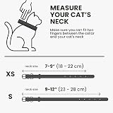 BRONZEDOG Leather Cat Collar with QR Tag, Bell, Non Breakaway, 18-22 cm view 7