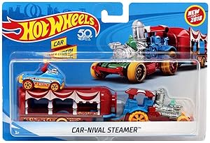 Hot Wheels 2018 Car-Nival Steamer Vehicle w/ Detachable Trailer & Pedal Car