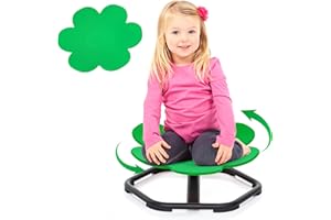 JooKiddie Sensory Spinning Chair, Spin Chair for Kids Autism, Non-Slip Base, Sit and Spin Sensory Toy, Training Body Coordination (Green)