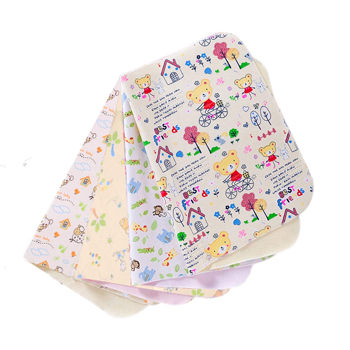 Baby Changing Pad, 4 Pack Waterproof Foldable Change Pad 19.6''X 27.5'' Reusable Washable Unisex Changing Mat Liners for Indoor, Outdoor, Travel