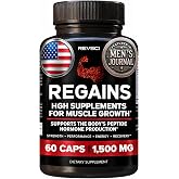 HGH Supplements for Men &amp; Women - Regains Anabolic HGH Peptides for Muscle Growth, Muscle Recovery &amp; Muscle Builder for Men, Natural Human Growth Hormone Booster &amp; Post Workout Supplement, 60 Pills
