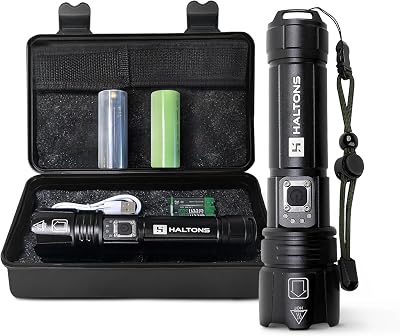Haltons 10,000 Lumens Rechargeable Torch USB-C Tough Waterproof LED Spotlight