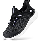 FitVille Women's Slip On Sneakers Wide Shoes Hands Free Running Shoes Slip-On Walking Shoes for Flat Feet Plantar Fasciitis Heel Pain Relief - Cloud Walker V7