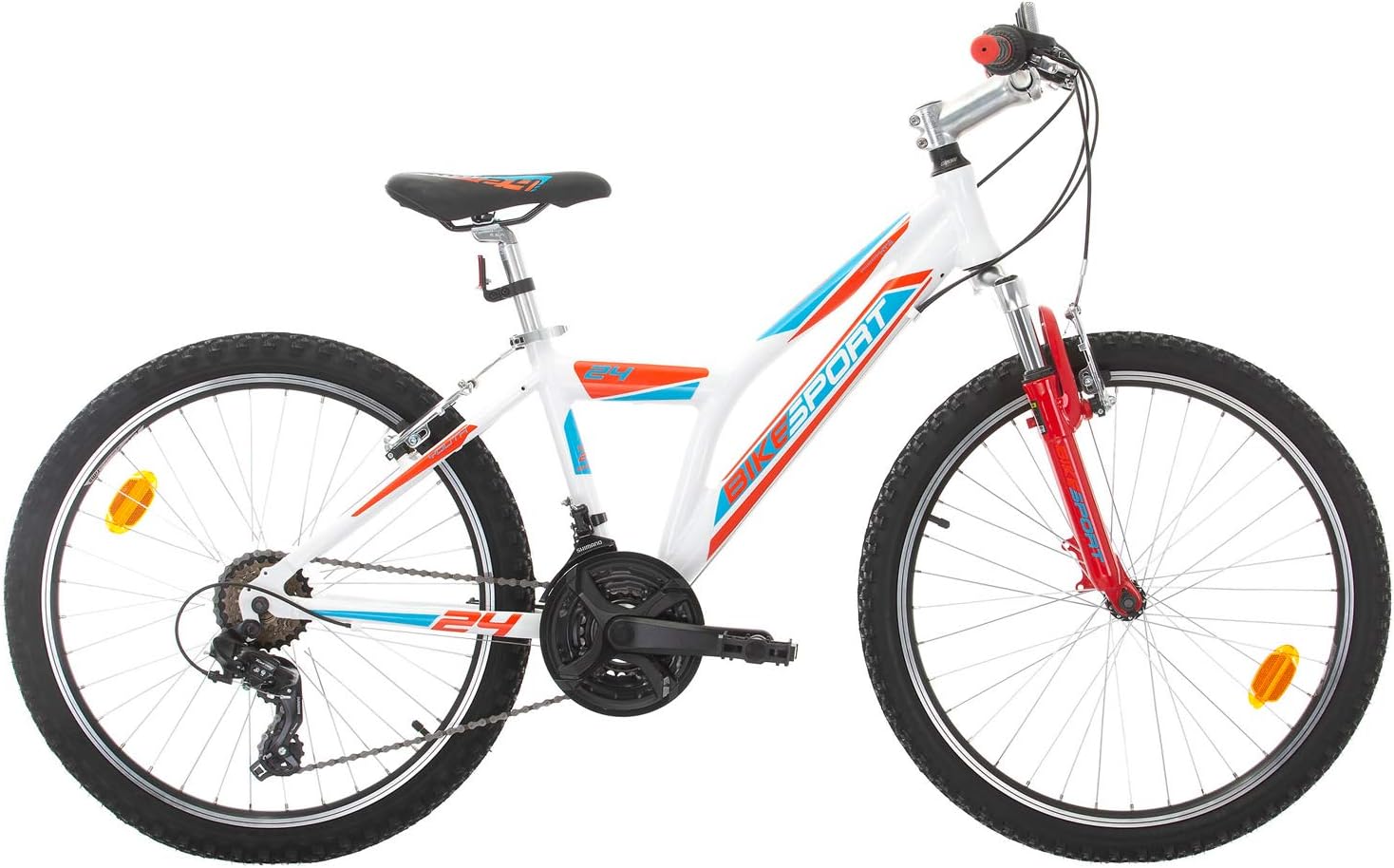 Bikesport Youth Junior alloy bike 24 inch wheels, 18 sp. Shimano white color