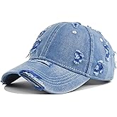 Ripped Trucker Hat Baseball Cap - Mens Washed Hat Vintage Adjustable Fishing Hat Retro Sun Hat