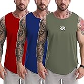 Men's Tank Tops 3 Pack Muscle Shirts Sleeveless Dry Fit Gym Workout Tank Top Mesh Material Quick Dry Athletic Running