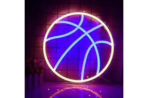 Wanxing Basketball Neon Signs Sport Neon Light Led Sign Neon Sign for Bedroom Led USB Powered Switch Light up Sign Neon Sign for Wall Decor Bedroom Christmas Birthday Signs Kids Gift(Blue Yellow