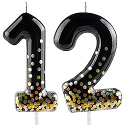 Hongplus Black Gold Confetti Number 12 Birthday