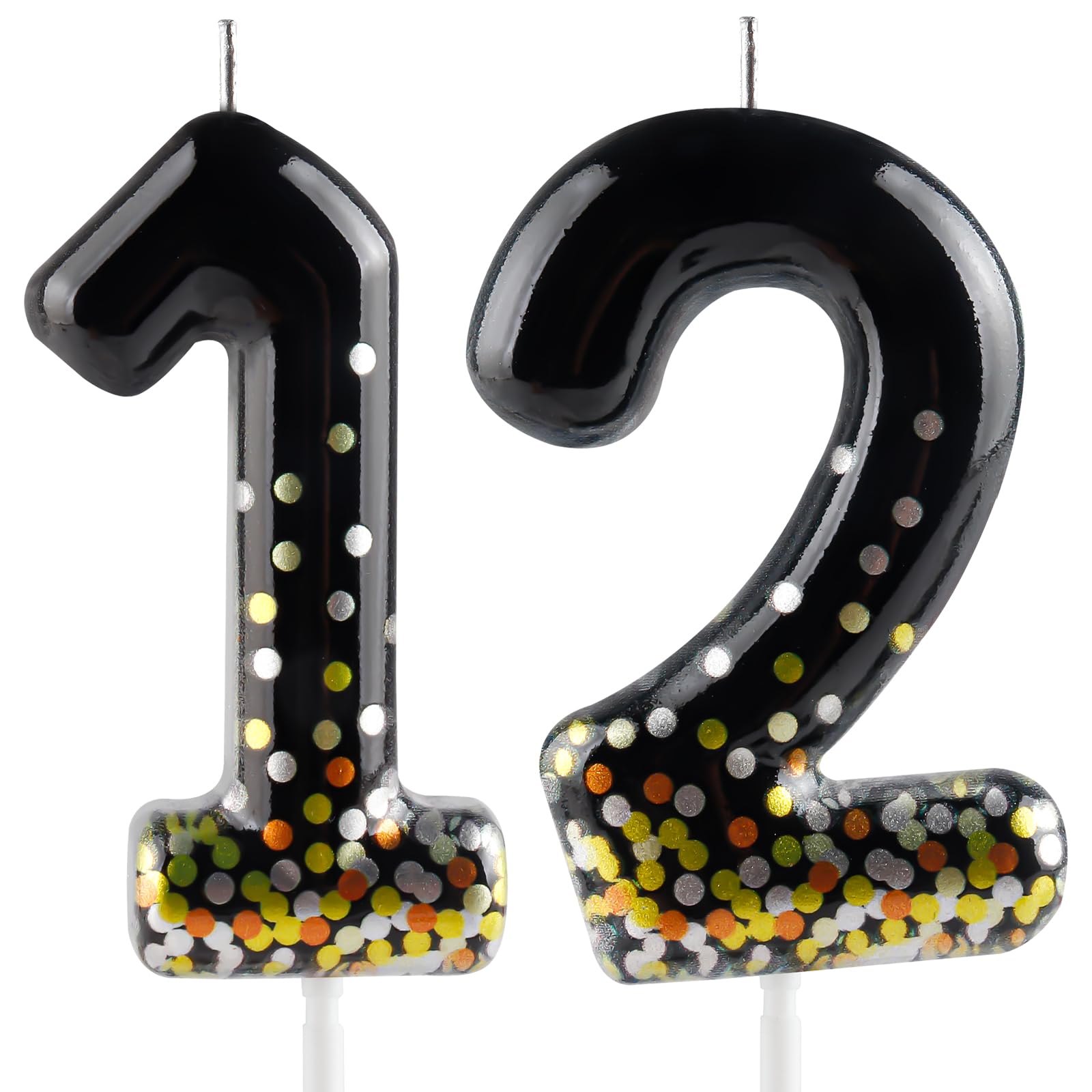 Hongplus Black Gold Confetti Number 12 Birthday