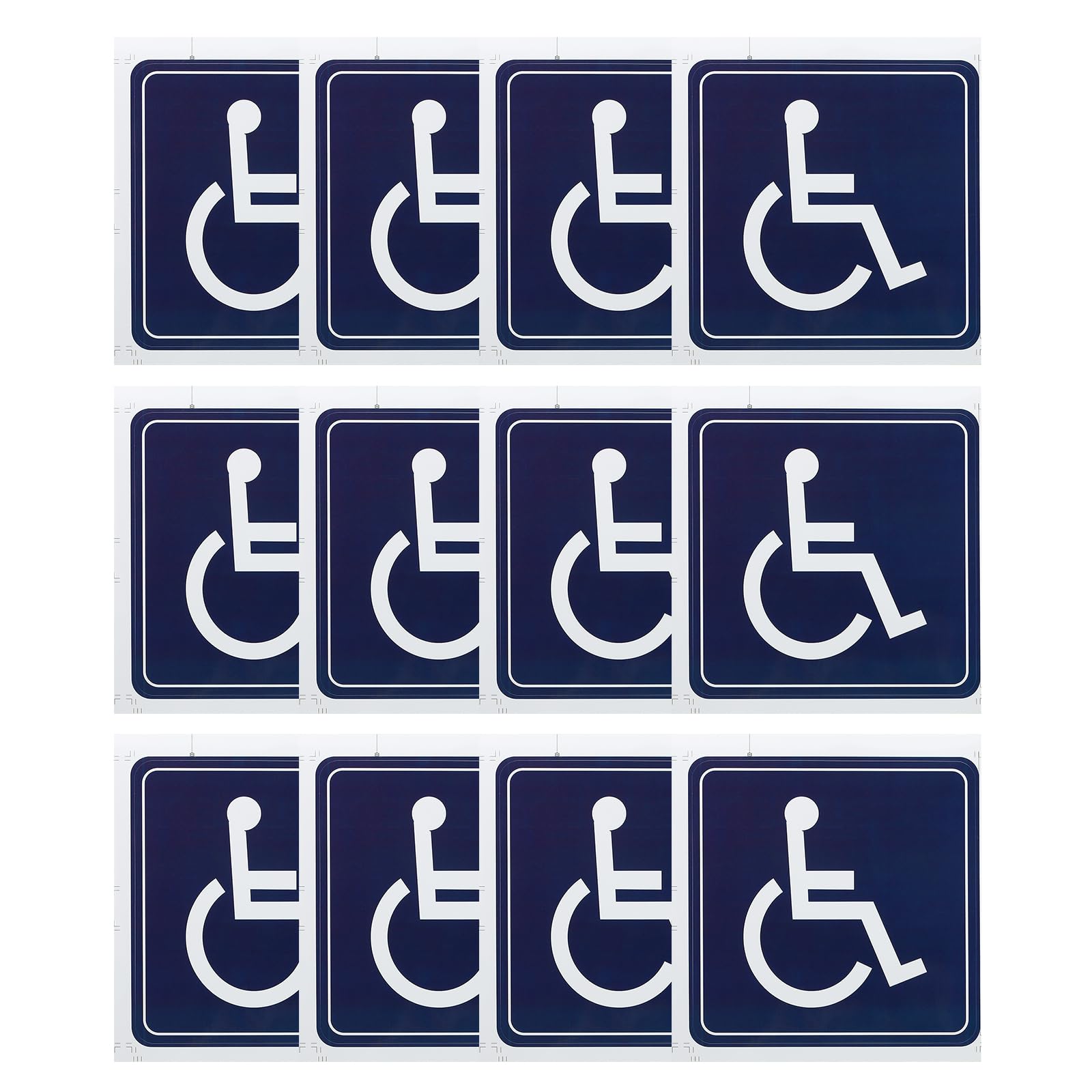 PATIKIL Handicap Sign Stickers 6x6 Inch, 12 Pack Vinyl Accessible Sign Disabled Wheelchair Symbol for Wheelchair Person Indoor Outdoor Window Door, Dark Blue
