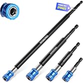 WORKPRO 4-Piece Drill Bit Extension Set, 2-3/8", 4", 6", 12" | Magnetic Drill Screwdriver Bit Holder Extender with Aluminum Sleeve, 1/4 Inch Hex Quick Release Bit Holder for Drill