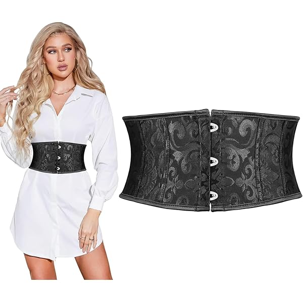 Floral Corset Waistband for Women, Lace-up Waspie Belt  display picture 2