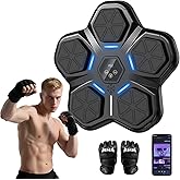 HTM Music Boxing Machine - Smart Bluetooth Boxing Training Machine, Wall-Mounted Punching Trainer with LED Display, 9 Modes & Boxing Gloves for Home Office Gym