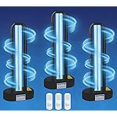BAIMNOCM 3 Pack 38W UV Light Sanitizer, UVC Germicidal Lamp with Remote Control, UV Disinfection Light Bulb for Basement/Bedr