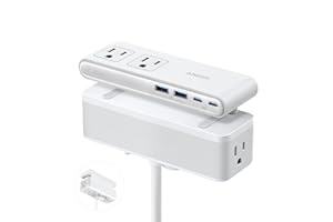 Anker Nano Power Strip, Desk Clamp with 1500J Surge Protector, 5ft Extension Cord, 70W Max Gaming Desk Accessories, 6 AC, 2 U