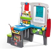 Step2 Great Creations Art Center, Kids Activity Table, Arts &amp; Crafts Desk, Made of Durable Plastic, Includes Bench, For Toddlers 3+ Years Old
