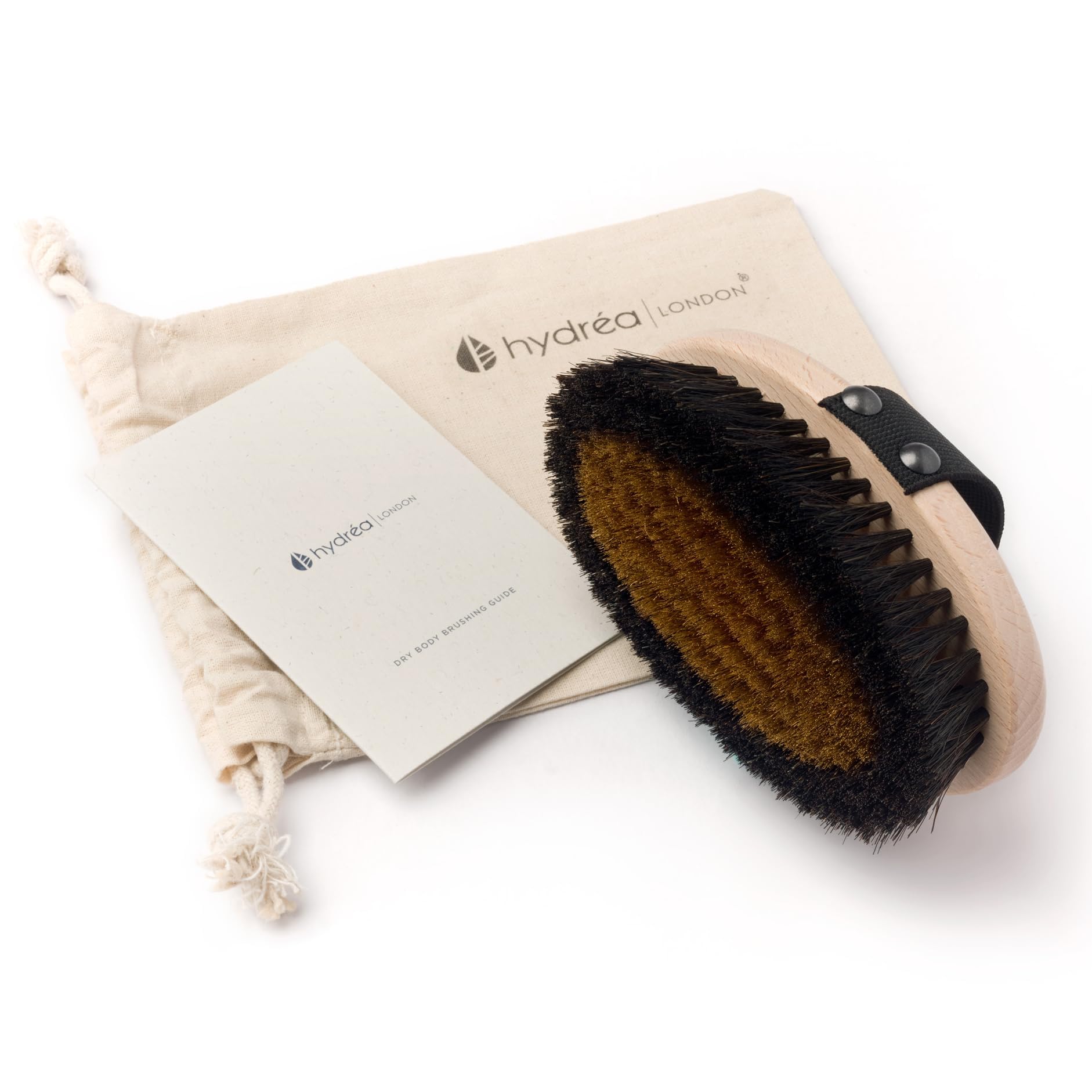 Hydrea London Ionic Copper Glow Dry Body Brush – Skin Exfoliating & Energising Copper Bristle, Lymphatic Drainage, Dry Massage - Anti-Cellulite