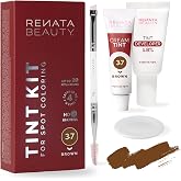 RB RENATA BEAUTY Tint Kit &ndash; Cream Hair Dye Kit with Developer and Application Brush for Spot Coloring - Covers Gray Hairs, Smudge-Proof, Long-Lasting Up to 4 Weeks, 20 Applications [Brown]