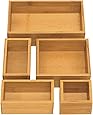 Seville Classics 5-Piece Bamboo Storage Box Set, Assorted Sizes