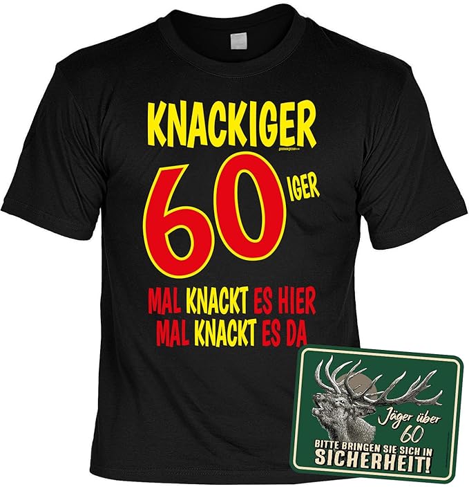 60 Geschenk Set Jäger Geburtstags Shirt Blechschild