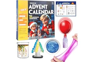 HAMIFACE Christmas 2024 Science Experiment Kit Advent Calendar, Advent Calendar 2024, 24 STEM Experiments in Chemistry and Physics Science Kit Advent Calendar for Kids, Gift Idea for Christmas and New Year
