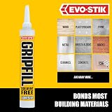 EVO-STIK GRIPFILL Solvent Free Adhesive White 350ml Gap Filling view 4