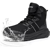 KEFUWU Tactical Boots for Men Zip Up Non Slip Water Resistant Wide Military Boots 6 Inch Lightweight Durable Combat Work Hiking Outdoor Motorcycle Boots (Men 11.5 Wide,Black)