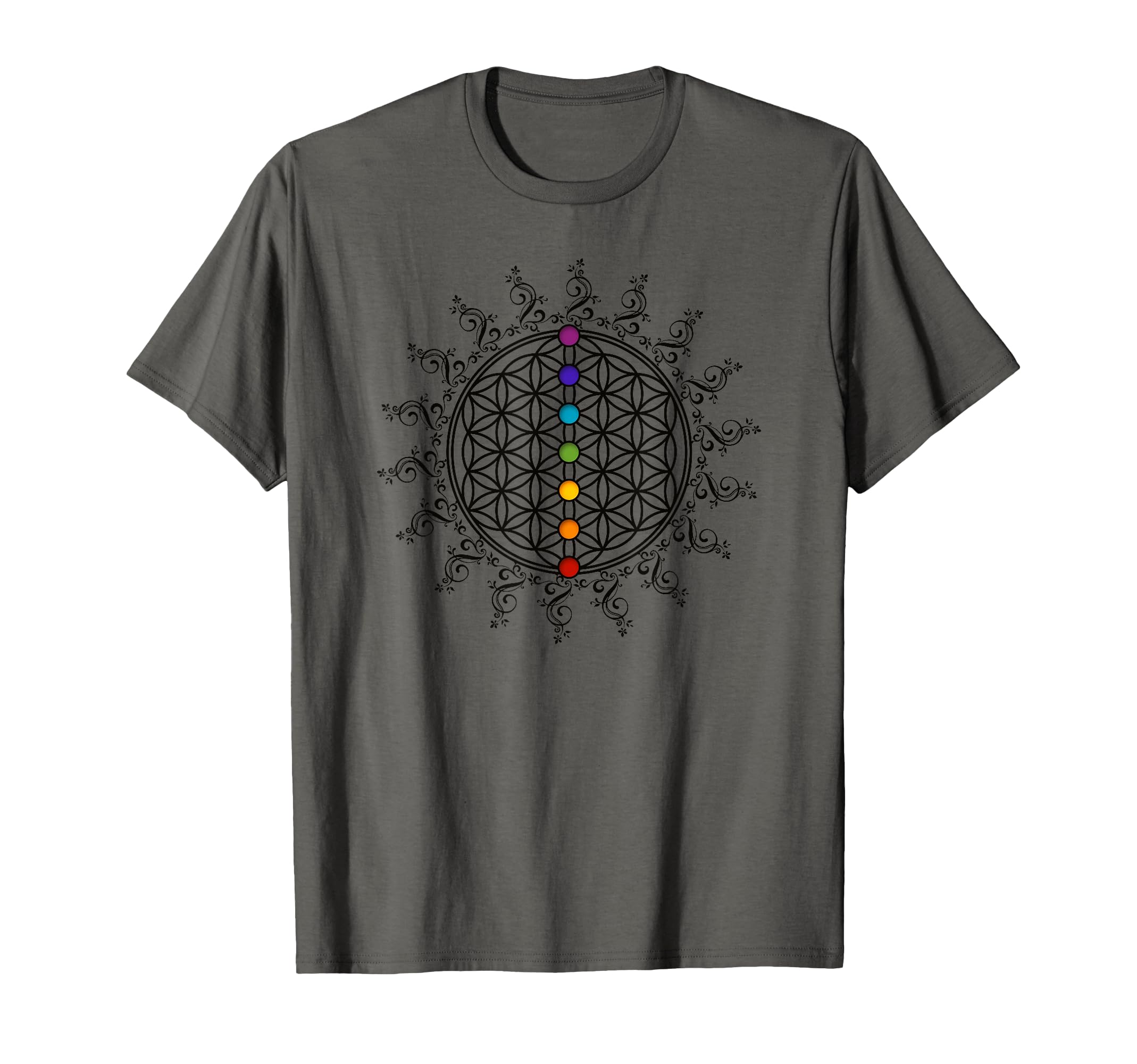 Photo 1 of ** UNKNOWN SIZE***Flower of Life Sacred Geometry Yoga Chakras Meditation Shirt T-Shirt