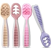 NumNum Baby Spoons Self Feeding 6 Months, 4-Pack Sweet Dreams | First Stage Silicone Pre Spoon Utensils For Baby Led Weaning,