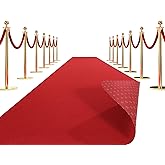HOMBYS 350 GSM Red Carpet Runner for Party and Events, 2.6 x 10 ft Non-Slip Alise Runway Rug for Proposal and Wedding Decorations, Hollywood and Oscars, No Tape Needed (2.6 x 10 ft)