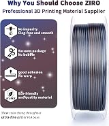 ZIRO Glitter Multicolor PLA Filament 1.75mm 1kg Slow Color Changing Rainbow view 3