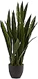 Nearly Natural 4855 Sansevieria Plant with Black Planter, Green
