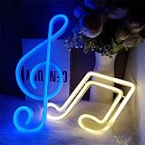 ENUOLI Musical Note Neon Sign Blue LED USB Battery Night Light view 7