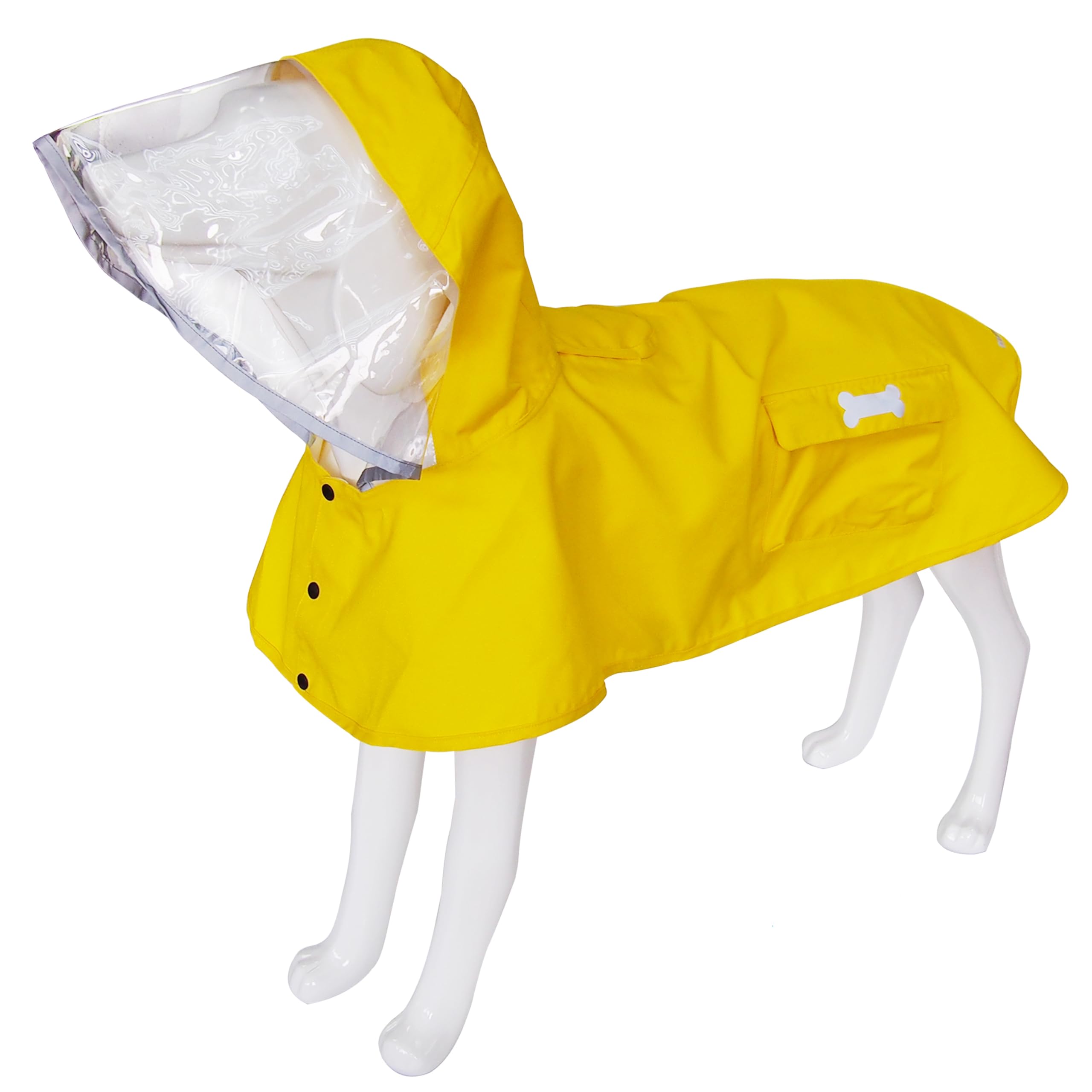 Waterproof Dog Raincoat, Adjustable Reflective Lightweight Pet Rain Clothes with Poncho Hood (Yellow, X-Small) — image 1