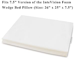 InteVision 400 Thread Count, 100% Egyptian Cotton Pillowcase. Designed to Fit The 7.5" Version of The Foam Wedge Bed Pillow (26" x 25" x 7.5")