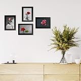 Egofine 6x4 Photo Frames Set of 4 Solid Wood Black Matte Finish view 5