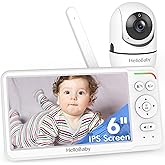 HelloBaby Baby Monitor with 6" World First IPS Screen 30-Hrs Battery, Remote Pan/Tilt/Zoom Camera, No WiFi Video Baby Monitor