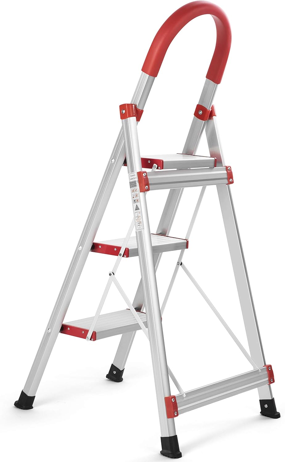 Home Ladder, Folding Step Ladder, Aluminum Step Stool Ladder, Multi Purpose Lightweight Platform Stool, 330 lbs Load Capacity Ladder, 3 Step - - 