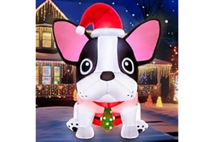 zukakii 5FT Christmas Inflatables Decorations Outdoor Built-in Bright LEDs, Cute Christmas Blow Up Yard Decorations with Xmas Hat Blowup Clearance Decor for Indoor Holiday Party
