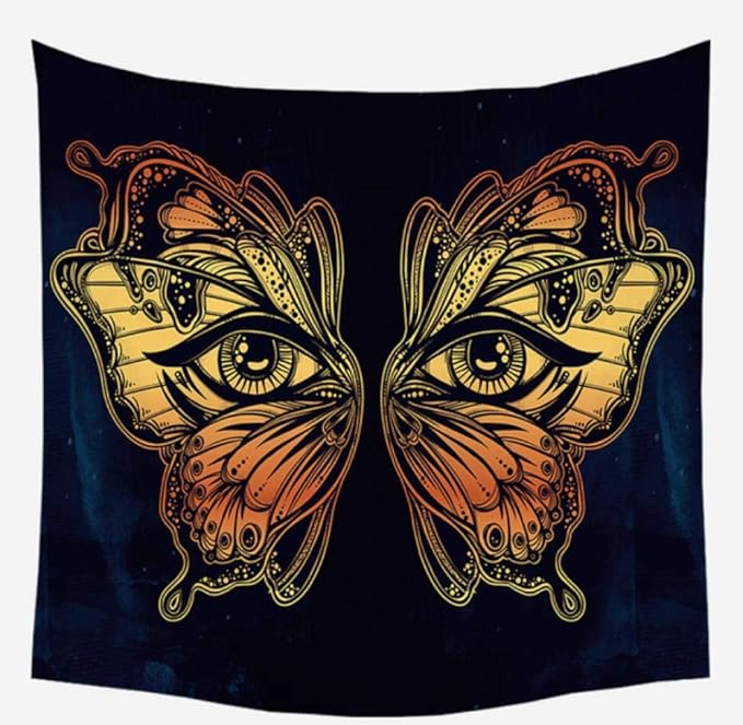 DHSD Tapiz de Mariposa Boho Decoración para el hogar Patrón psicodélico