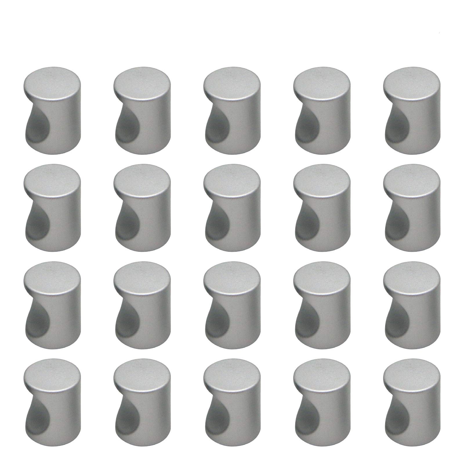 MOROBOR 34PCS Cylindrical Single Hole Handles, Aluminum Alloy Knobs, Cylindrical Furniture Handles, Single Hole Metal Handles for Drawers and cupboards, Matte Silver